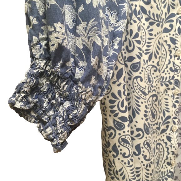 Beachlunchlounge Blue and Purple Blouse with Elegant Design - Picture 4 of 8